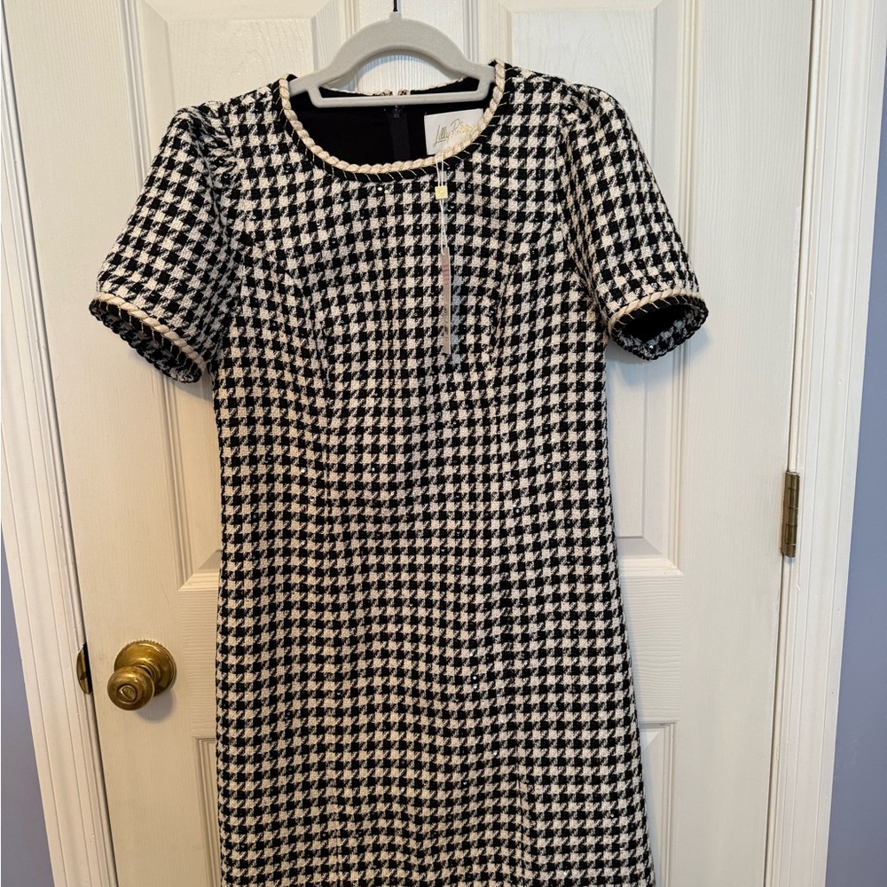 Lilly Pulitzer Black and White Houndstooth Mini Dress